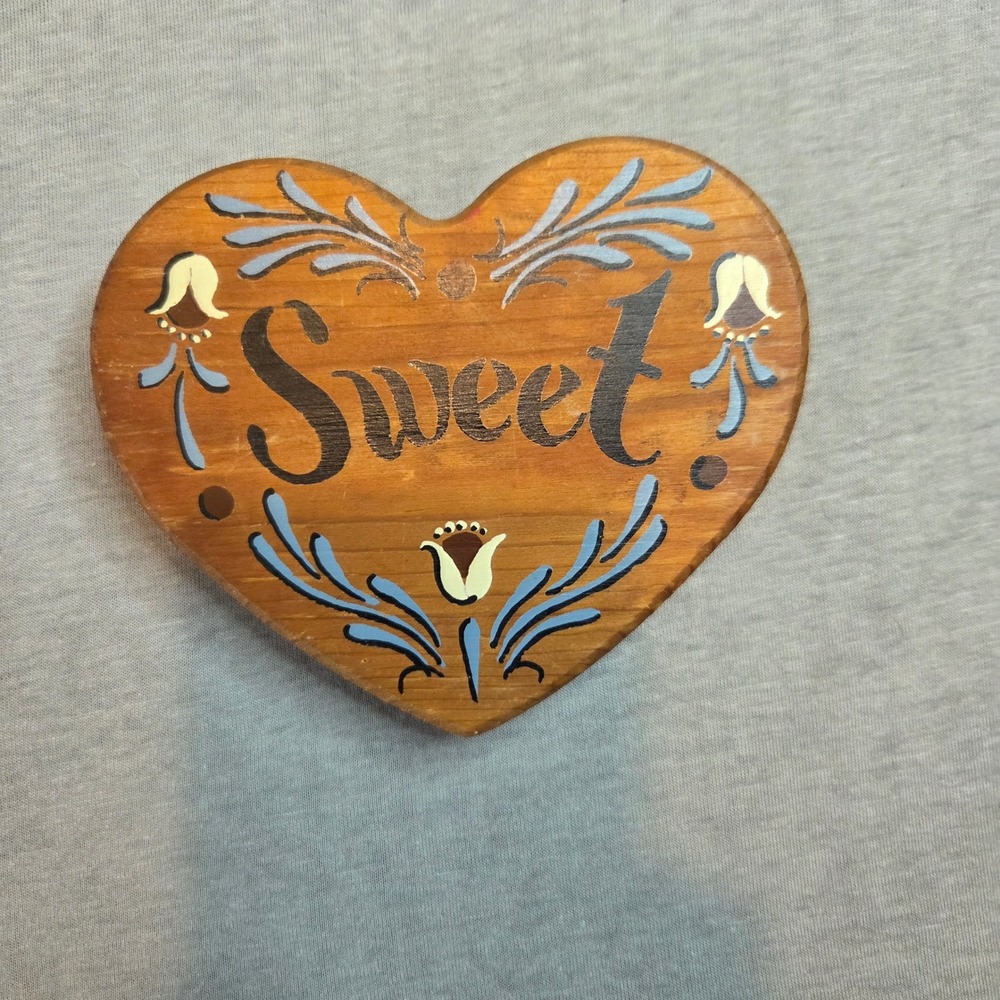 Vintage Home Sweet Home Wooden Wall Plaques Set of 2 Hand Painted Art Decor vtg - Picture 2 of 5